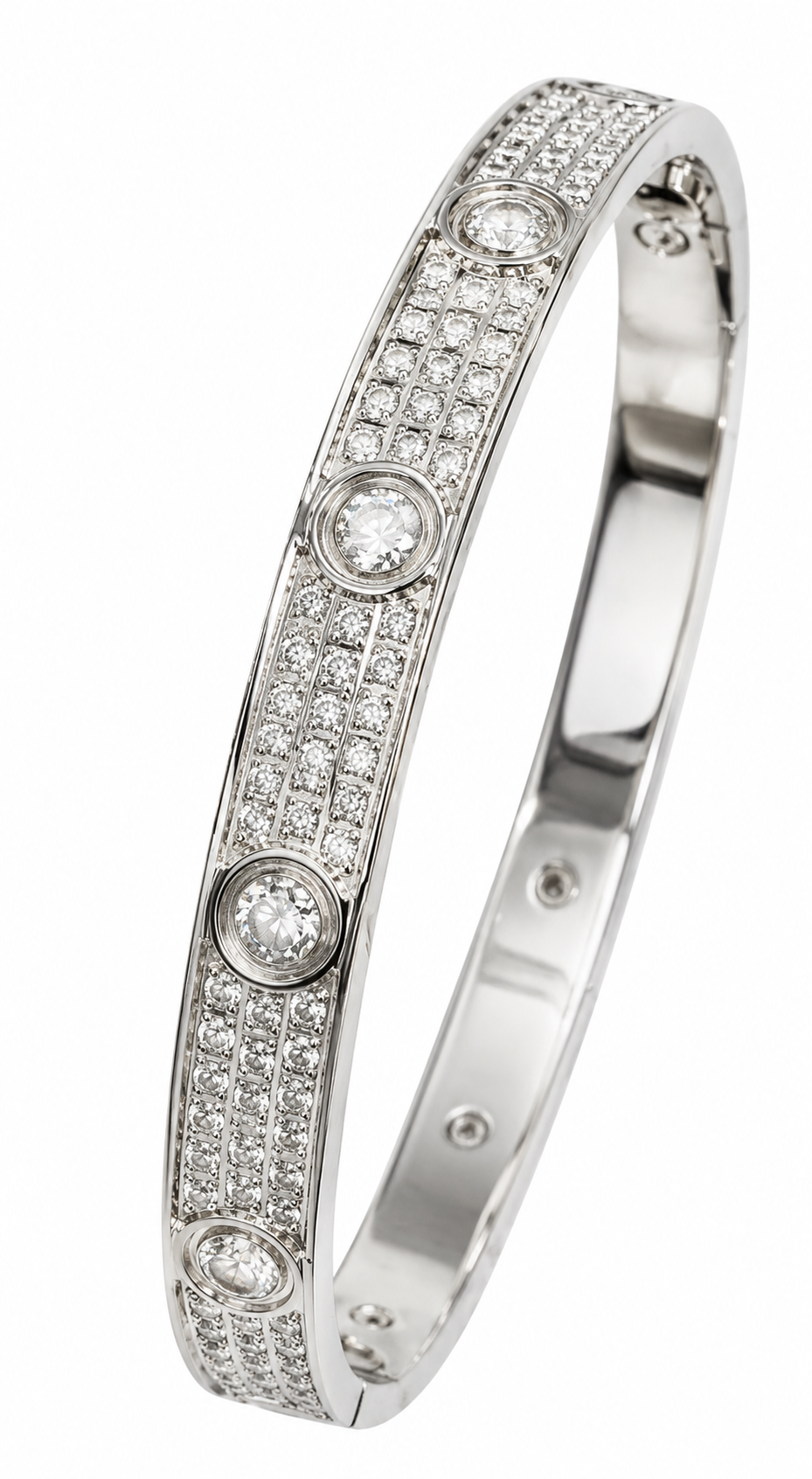 Pavé Crystal Bangle Inspired Love Bracelet – Luxury Statement Jewelry