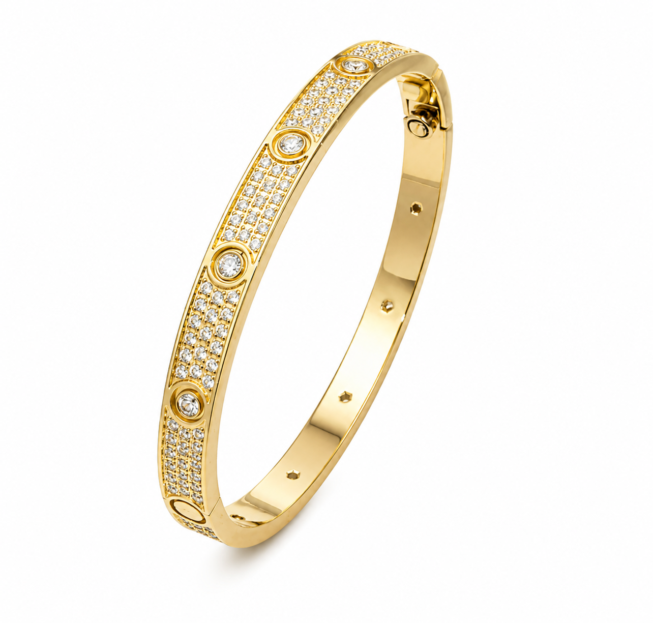 Pavé Crystal Bangle Inspired Love Bracelet – Luxury Statement Jewelry