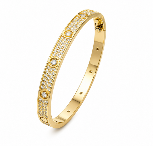 Pavé Crystal Bangle Inspired Love Bracelet – Luxury Statement Jewelry